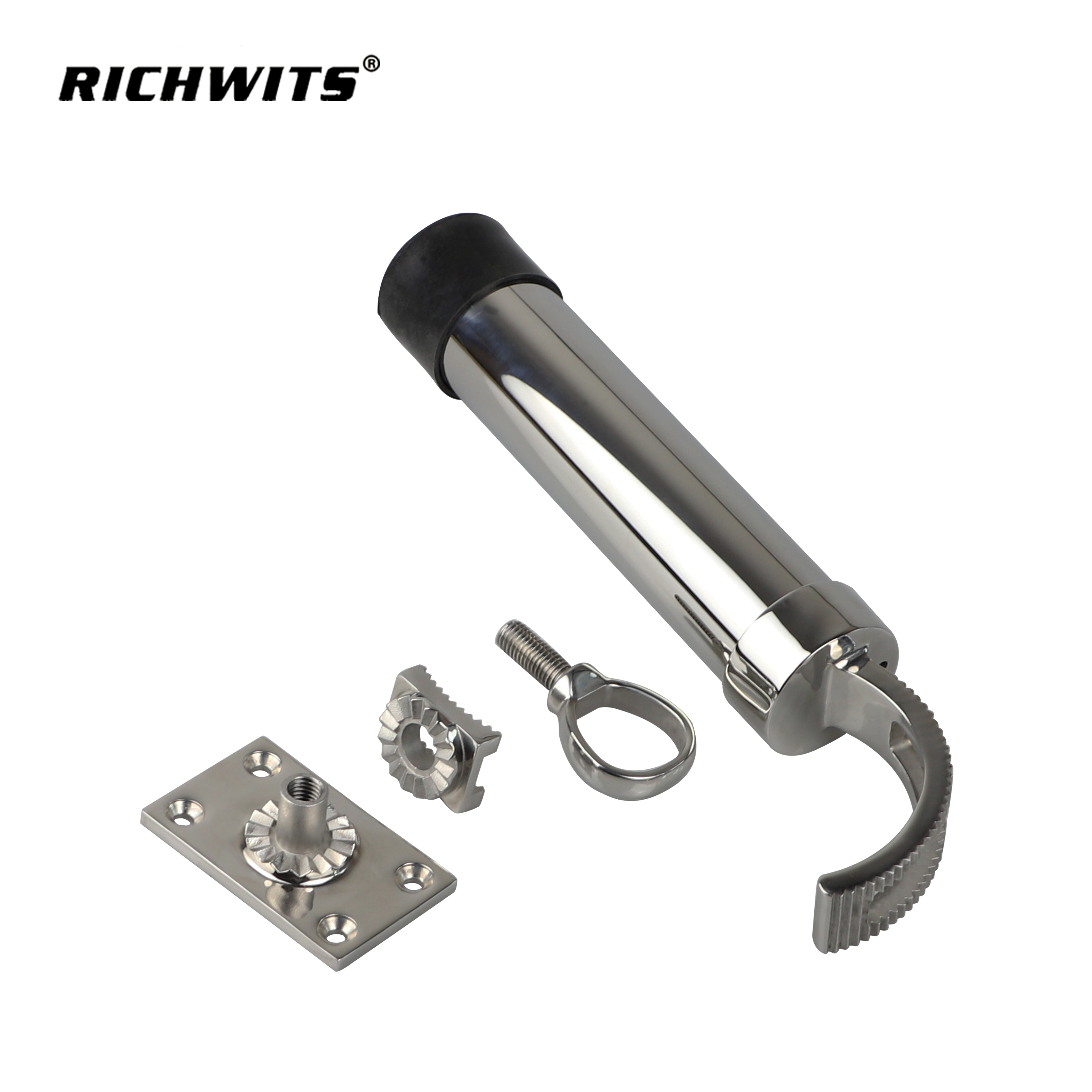 316 Stainless Steel Boat Fishing Rod Holder 360 Degree Swivel Adjustable Deck Mount Rod Holder for Yacht Kayak Marine Fishing