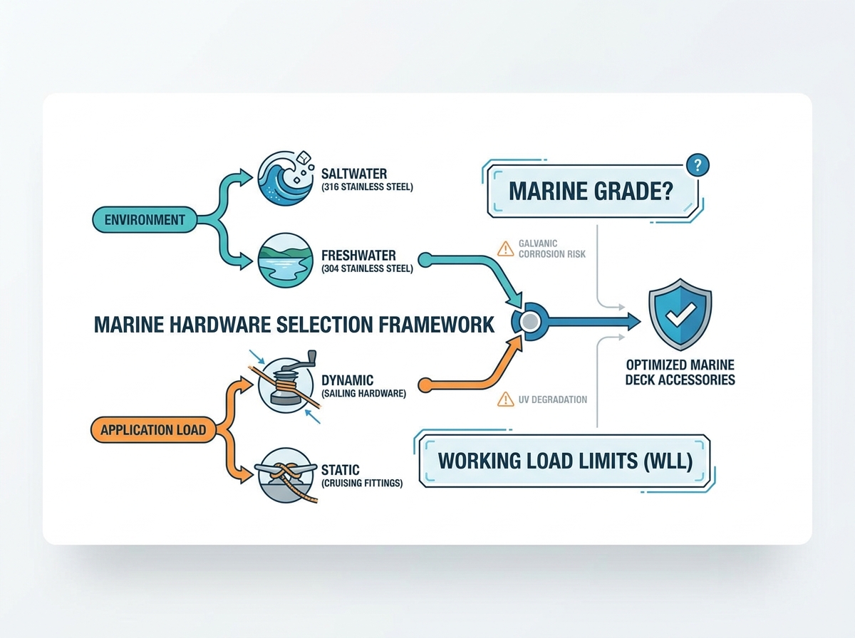 Marine Hardware and Deck Fittings on a Yacht